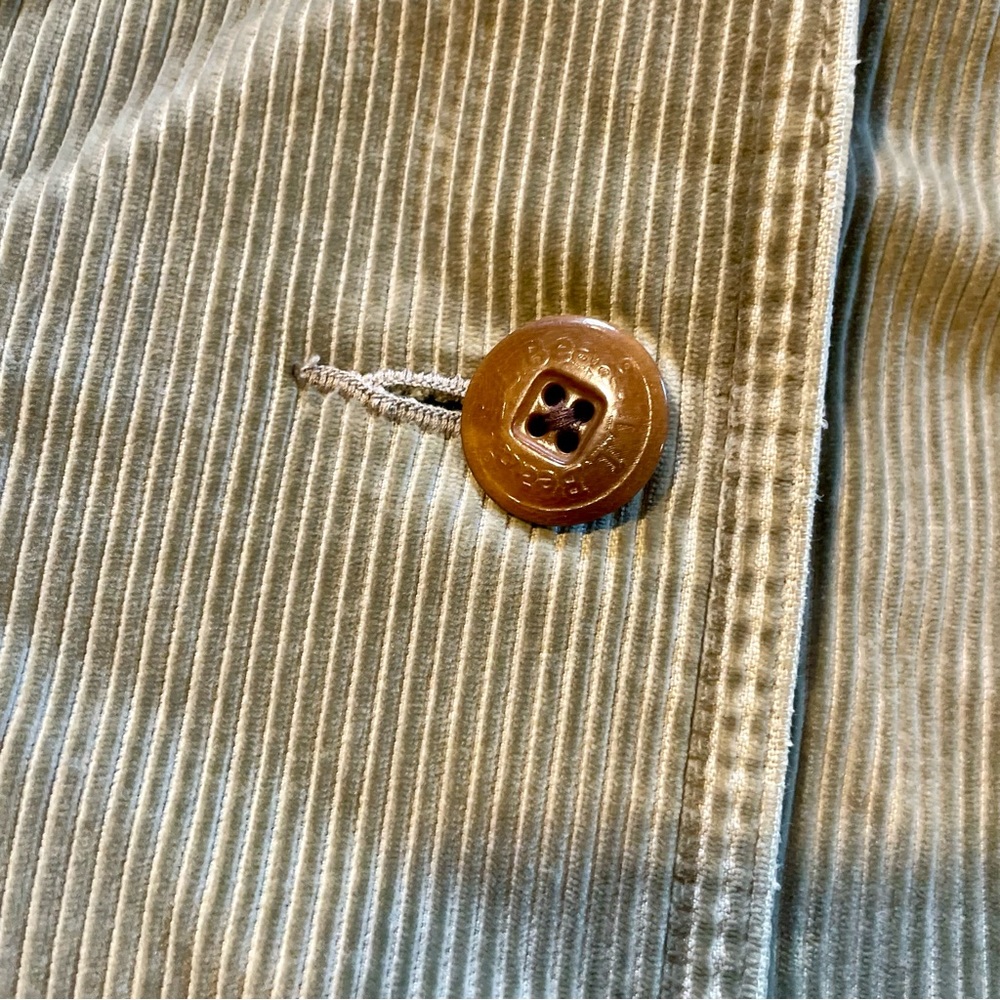 L.L. Bean Olive Utility Corduroy Jacket with Tan Collar - Picture 5 of 8